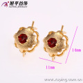 27022 Factory price noble lady jewelry flower shape design 18k gold color rhinestone earring